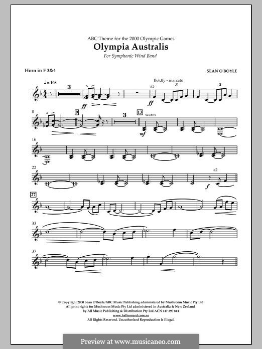 Olympia Australis (Symphonic Wind Band): F Horn 3, 4 part by Sean O'Boyle