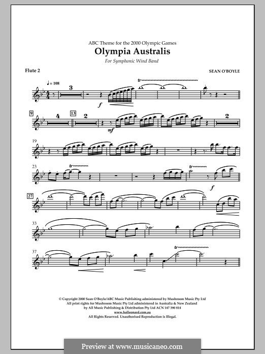 Olympia Australis (Symphonic Wind Band): Flute 2 part by Sean O'Boyle