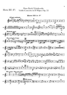 Concerto for Violin and Orchestra in D Major, TH 59 Op.35: trompa Parte III-IV by Pyotr Tchaikovsky