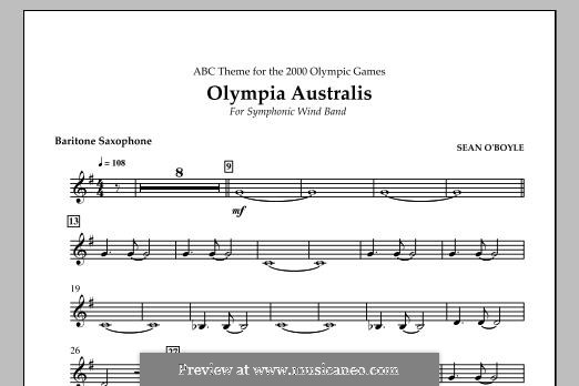 Olympia Australis (Symphonic Wind Band): OBaritone Saxophone part by Sean O'Boyle