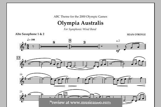 Olympia Australis (Symphonic Wind Band): Alto Sax 1, 2 part by Sean O'Boyle