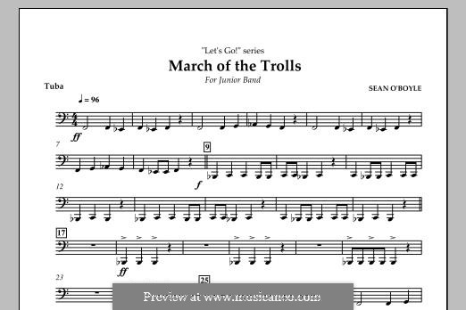 March of the Trolls: Tuba, partes by Sean O'Boyle