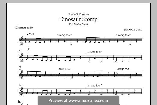 Dinosaur Stomp: Bb Clarinet part by Sean O'Boyle