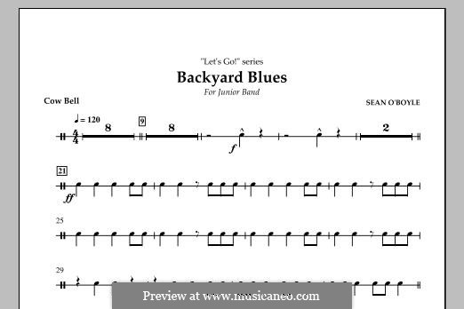 Backyard Blues: Cowbell part by Sean O'Boyle