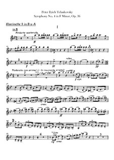 Symphony No.4 in F Minor, TH 27 Op.36: parte clarinetas by Pyotr Tchaikovsky