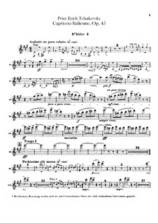 Italian Capriccio, TH 47 Op.45: parte de flautas by Pyotr Tchaikovsky