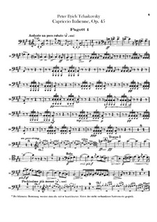 Italian Capriccio, TH 47 Op.45: parte fagotes by Pyotr Tchaikovsky