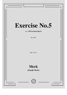 20 Exercises for Cello, Op.11: Exercise No.5 by Joseph Merk