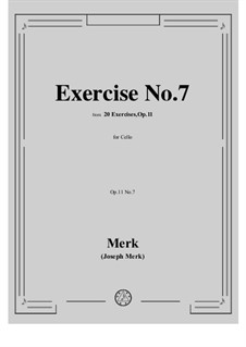 20 Exercises for Cello, Op.11: Exercise No.7 by Joseph Merk