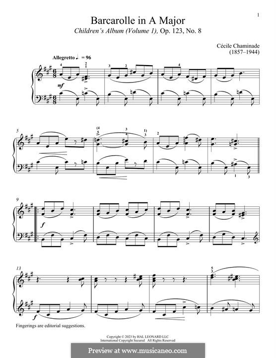 Barcarolle, Op.7: Para Piano by Cécile Chaminade