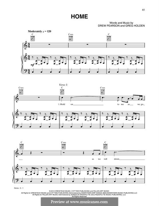 Home: Para vocais e piano (ou Guitarra) by Phillip Phillips