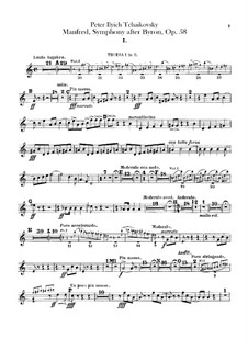 Manfred Symphony, TH 28 Op.58: parte trompetas by Pyotr Tchaikovsky