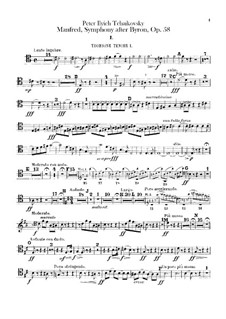 Manfred Symphony, TH 28 Op.58: parte de trombones e tubas by Pyotr Tchaikovsky