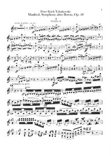 Manfred Symphony, TH 28 Op.58: violinos parte II by Pyotr Tchaikovsky