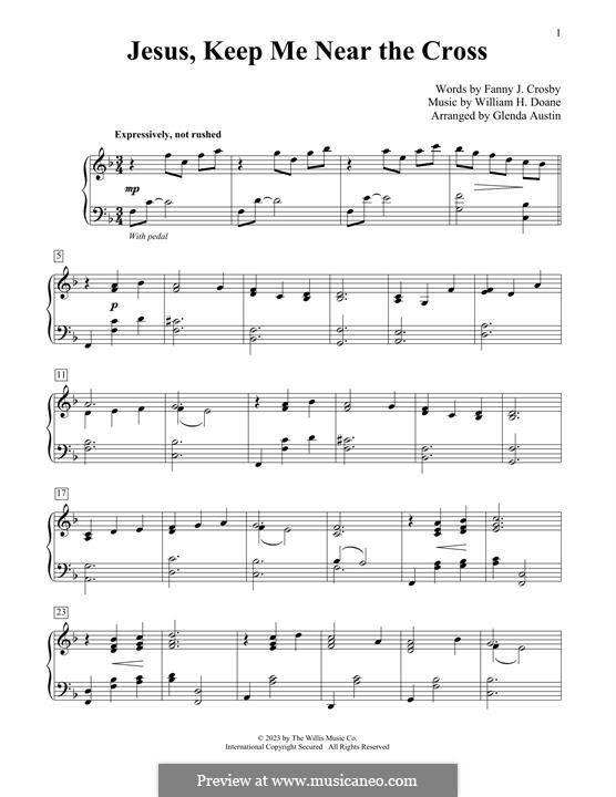 Jesus Keep Me Near the Cross: Para Piano by William Howard Doane