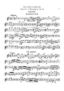 Suite No.4 in G Major 'Mozartiana', TH 34 Op.61: parte clarinetas by Pyotr Tchaikovsky
