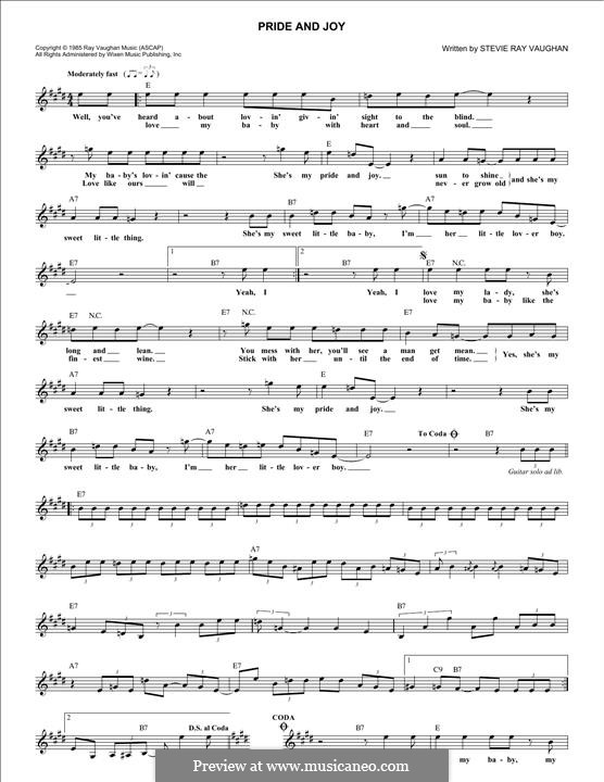 Pride and Joy: para teclado by Stevie Ray Vaughan