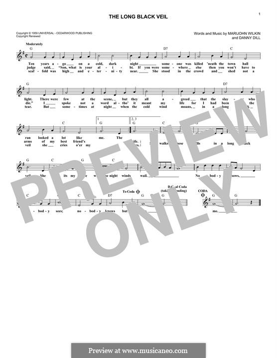 The Long Black Veil: para teclado by Danny Dill, Marijohn Wilkin