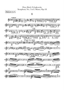 Complete Movements: parte clarinetas by Pyotr Tchaikovsky