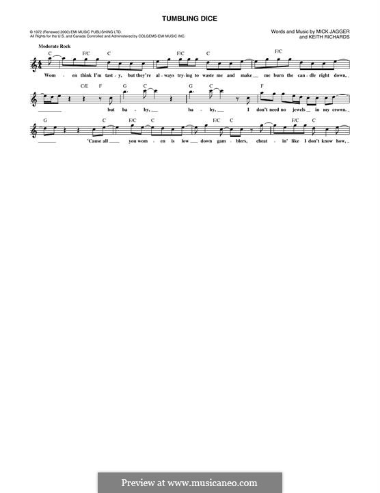 Tumbling Dice (The Rolling Stones): para teclado by Keith Richards, Mick Jagger