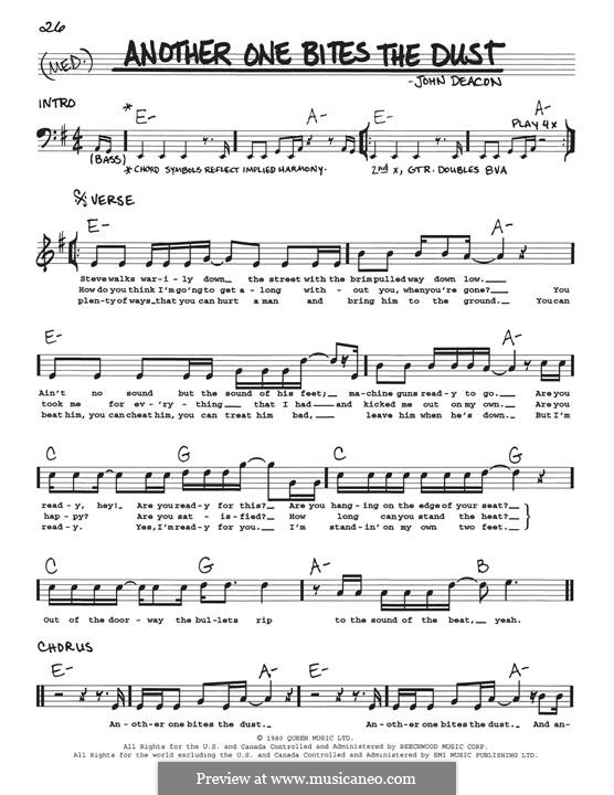 Another One Bites the Dust (Queen): melodia by John Deacon