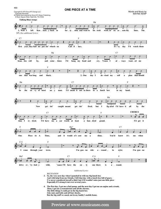 One Piece at a Time por W. Kemp Partituras on músicaNeo