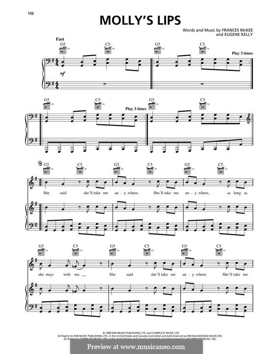 Molly's Lips (Nirvana): Para vocais e piano (ou Guitarra) by Edward Harry Kelly, Frances McKee