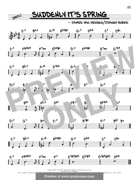 Suddenly It's Spring (Frank Sinatra): melodia by Jimmy Van Heusen