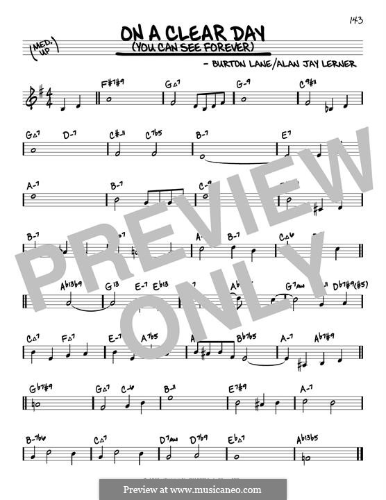 On a Clear Day (You Can See Forever): melodia by Burton Lane