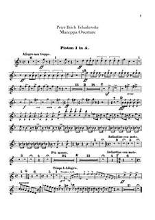Mazepa, TH 7: Overture – cornets parts by Pyotr Tchaikovsky