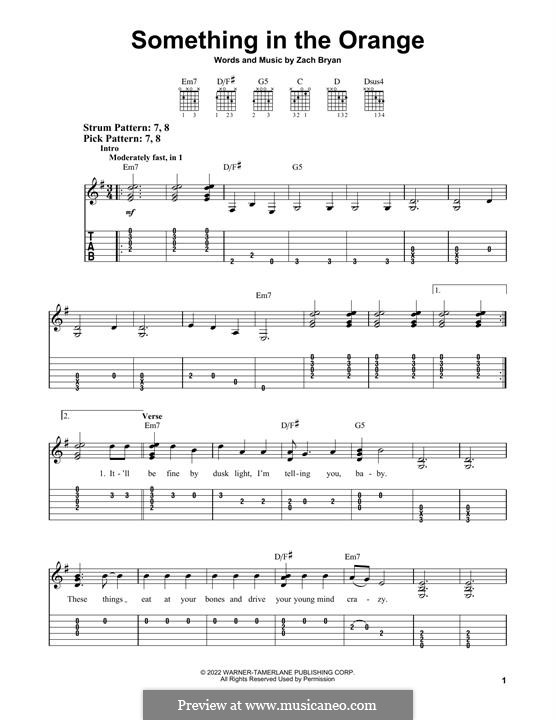 Something In The Orange: Para guitarra com guia by Zachary Bryan