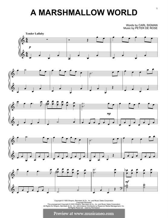 A Marshmallow World: Para Piano by Peter de Rose