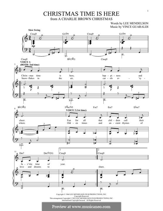 Piano-vocal version: Para vocais e piano by Vince Guaraldi