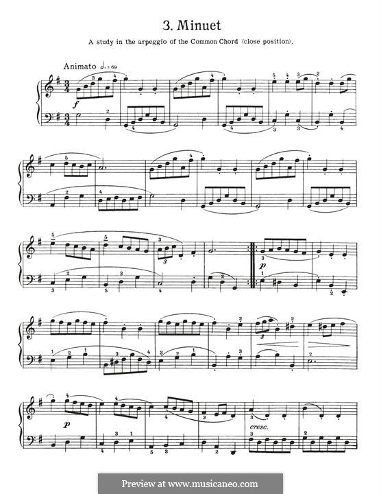 No.7 Minuet in G Major, BWV Anh.116: Para Piano by Johann Sebastian Bach