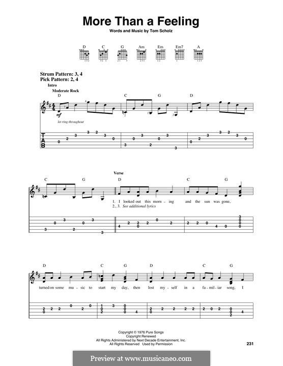 More Than a Feeling (Boston): Para Guitarra by Tom Scholz