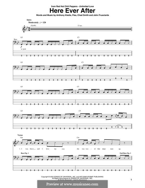 Here Ever After (Red Hot Chili Peppers): para baixo com guia by Flea, Anthony Kiedis, Chad Smith, John Frusciante