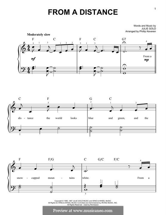 From a Distance: Para Piano by Julie Gold