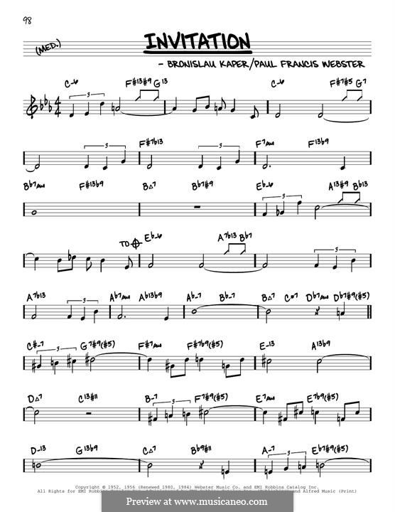 Invitation: melodia by Bronislau Kaper