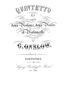 Three String Quintets No.1-3, Op.1: Quintet No.3 – full score by Georges Onslow