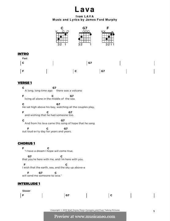 Lava (from Lava): Lyrics and guitar chords by James Murphy