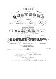 Three String Quartets No.19-21, Op.46: Quartet in G Minor by Georges Onslow