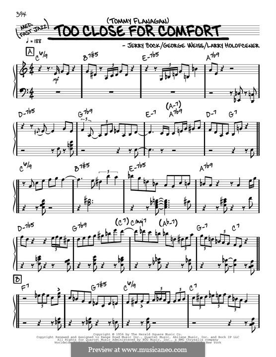 Too Close for Comfort: melodia by George David Weiss, Jerry Bock, Larry Holofcener