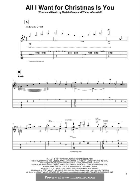 Instrumental version: Para Guitarra by Mariah Carey, Walter Afanasieff