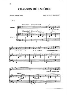 Chanson désespérée: em c menor by Jules Massenet