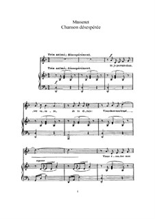 Chanson désespérée: Em D menor by Jules Massenet