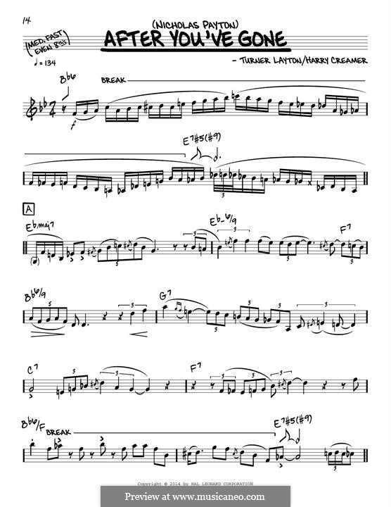 After You've Gone (Sophie Tucker): melodia by Henry Creamer, J. Turner Layton