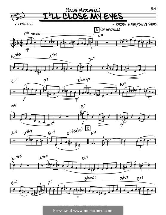 I'll Close My Eyes (Kenny Burrell): melodia by Billy Reid, Buddy Kaye