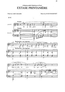 Extase printanière: em B flat maior by Jules Massenet