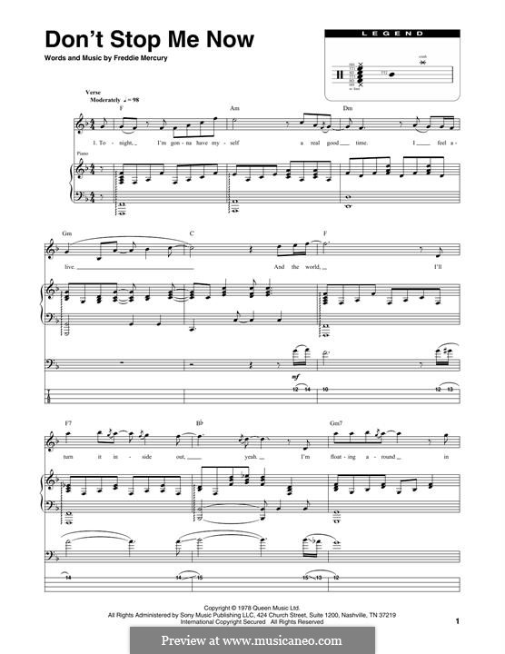 Instrumental version: Transcribed score by Freddie Mercury