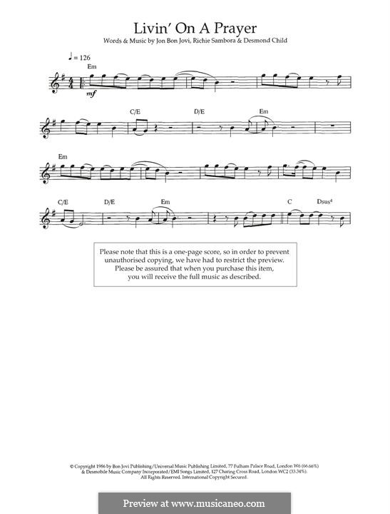 Instrumental version: para flauta by Desmond Child, Jon Bon Jovi, Richie Sambora